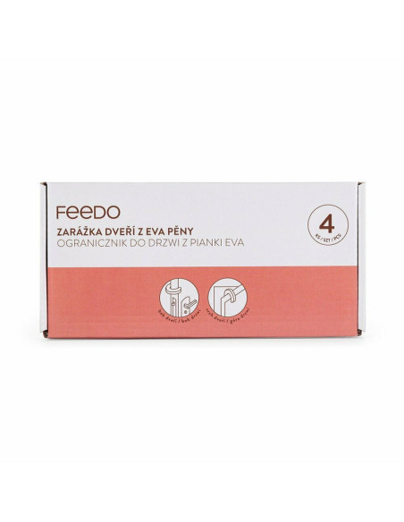 BN-245202,Feedo - Protectii pentru oprirea usilor, Din spuma EVA, 9.4 x 9.2 x 1.8 cm, 4 bucati, Alb