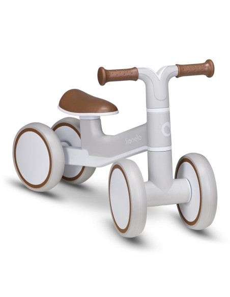 BN-LOE-VILLY_ BEIGE_LATTE,Lionelo - Bicicleta fara pedale Villy, Cu 4 roti, Din spuma EVA si TPR, Stabila, Manere moi, antiderap