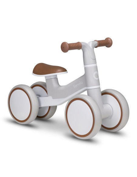 BN-LOE-VILLY_ BEIGE_LATTE,Lionelo - Bicicleta fara pedale Villy, Cu 4 roti, Din spuma EVA si TPR, Stabila, Manere moi, antiderap