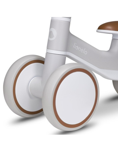 BN-LOE-VILLY_ BEIGE_LATTE,Lionelo - Bicicleta fara pedale Villy, Cu 4 roti, Din spuma EVA si TPR, Stabila, Manere moi, antiderap