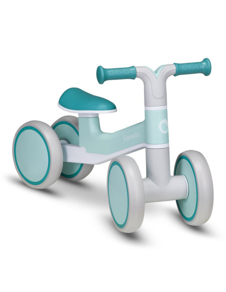 BN-LOE-VILLY_ GREEN_TURCOISE,Lionelo - Bicicleta fara pedale Villy, Cu 4 roti, Din spuma EVA si TPR, Stabila, Manere moi, antide