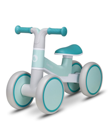 BN-LOE-VILLY_ GREEN_TURCOISE,Lionelo - Bicicleta fara pedale Villy, Cu 4 roti, Din spuma EVA si TPR, Stabila, Manere moi, antide