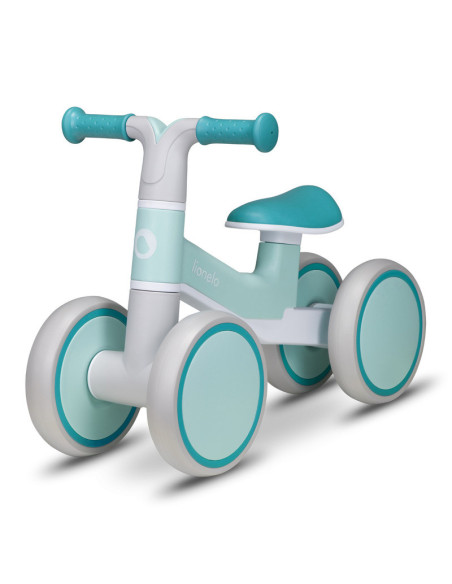 BN-LOE-VILLY_ GREEN_TURCOISE,Lionelo - Bicicleta fara pedale Villy, Cu 4 roti, Din spuma EVA si TPR, Stabila, Manere moi, antide