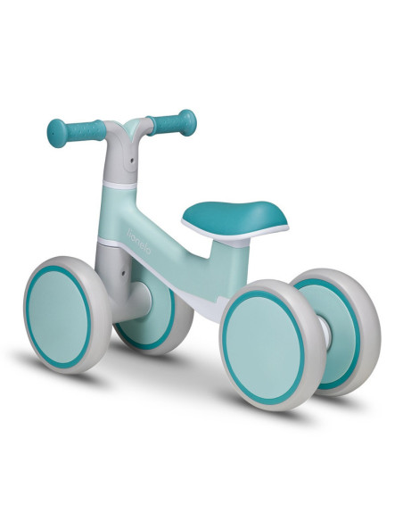BN-LOE-VILLY_ GREEN_TURCOISE,Lionelo - Bicicleta fara pedale Villy, Cu 4 roti, Din spuma EVA si TPR, Stabila, Manere moi, antide