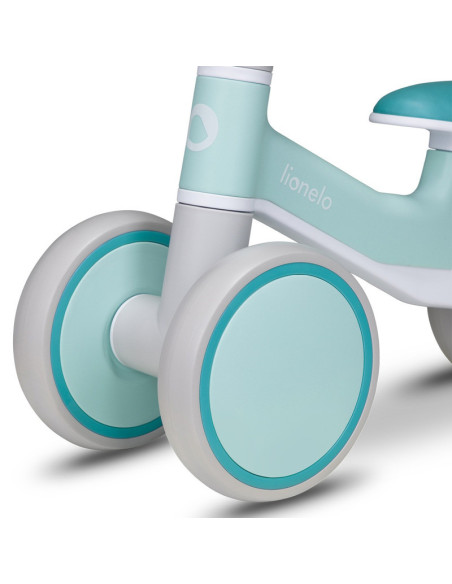 BN-LOE-VILLY_ GREEN_TURCOISE,Lionelo - Bicicleta fara pedale Villy, Cu 4 roti, Din spuma EVA si TPR, Stabila, Manere moi, antide