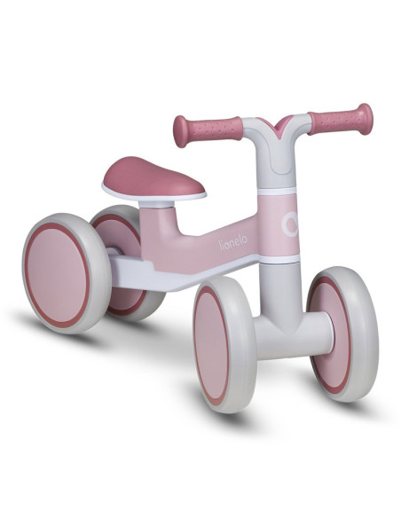 BN-LOE-VILLY_ PINK_ROSE,Lionelo - Bicicleta fara pedale Villy, Cu 4 roti, Din spuma EVA si TPR, Stabila, Manere moi, antiderapan