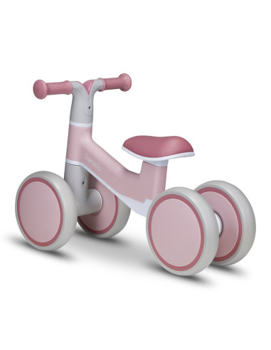 BN-LOE-VILLY_ PINK_ROSE,Lionelo - Bicicleta fara pedale Villy, Cu 4 roti, Din spuma EVA si TPR, Stabila, Manere moi, antiderapan