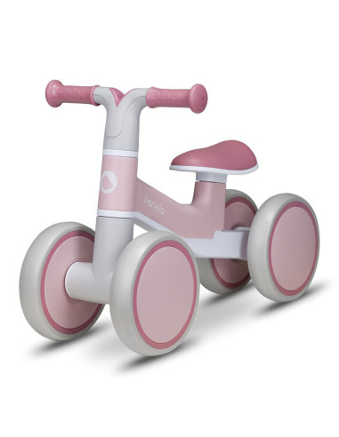 BN-LOE-VILLY_ PINK_ROSE,Lionelo - Bicicleta fara pedale Villy, Cu 4 roti, Din spuma EVA si TPR, Stabila, Manere moi, antiderapan