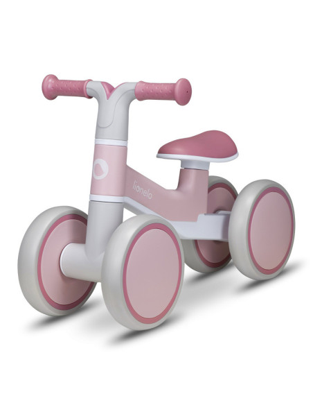 BN-LOE-VILLY_ PINK_ROSE,Lionelo - Bicicleta fara pedale Villy, Cu 4 roti, Din spuma EVA si TPR, Stabila, Manere moi, antiderapan