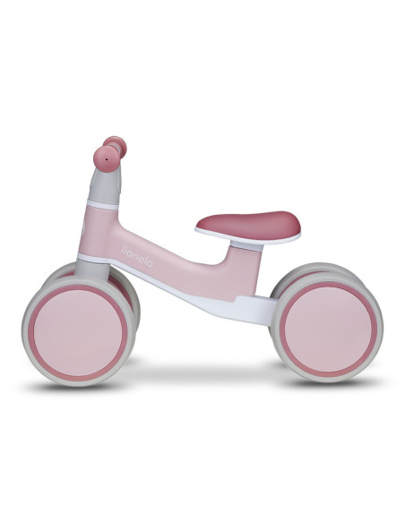 BN-LOE-VILLY_ PINK_ROSE,Lionelo - Bicicleta fara pedale Villy, Cu 4 roti, Din spuma EVA si TPR, Stabila, Manere moi, antiderapan