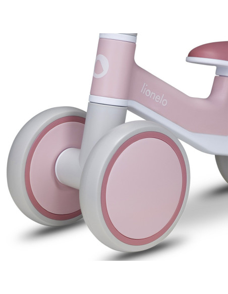 BN-LOE-VILLY_ PINK_ROSE,Lionelo - Bicicleta fara pedale Villy, Cu 4 roti, Din spuma EVA si TPR, Stabila, Manere moi, antiderapan