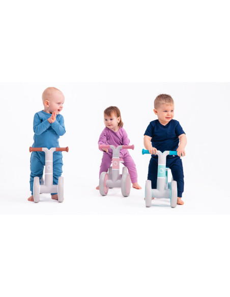 BN-LOE-VILLY_ PINK_ROSE,Lionelo - Bicicleta fara pedale Villy, Cu 4 roti, Din spuma EVA si TPR, Stabila, Manere moi, antiderapan