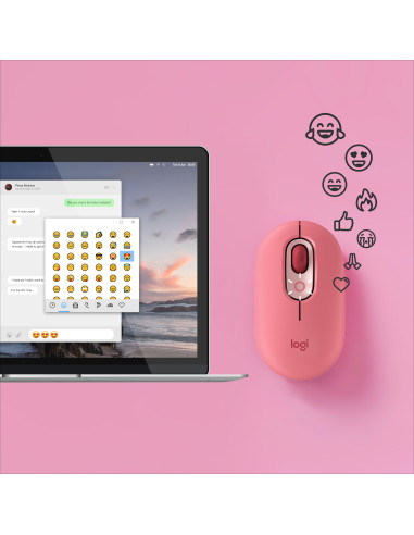 LOGITECH POP Mouse with emoji - HEARTBREAKER_ROSE - 2.4GHZ BT - EMEA - CLOSE BOX, "910-006548" (include TV 0.18lei)