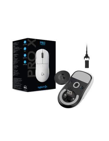 LOGITECH PRO X SUPERLIGHT Wireless Gaming Mouse - WHITE - LOGITECH PRO X SUPERLIGHT Wireless Gaming Mouse - WHITE -