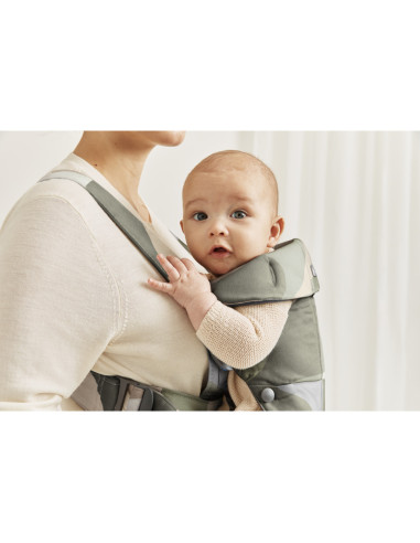 BS-021039E1,BabyBjorn - Marsupiu anatomic cu multiple pozitii de purtare Mini Khaki/Green Bumbac