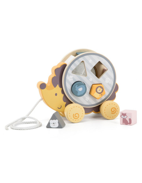 NC44025,Jucarie de tras roata sortator forme geometrice Arici PolarB NC44025,Jucarie de tras roata sortator forme geometrice Arici PolarB