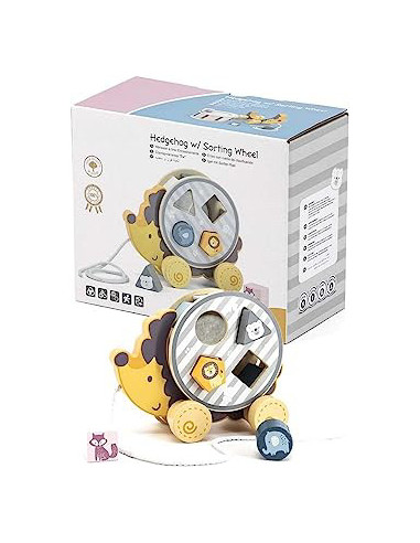 NC44025,Jucarie de tras roata sortator forme geometrice Arici PolarB NC44025,Jucarie de tras roata sortator forme geometrice Arici PolarB