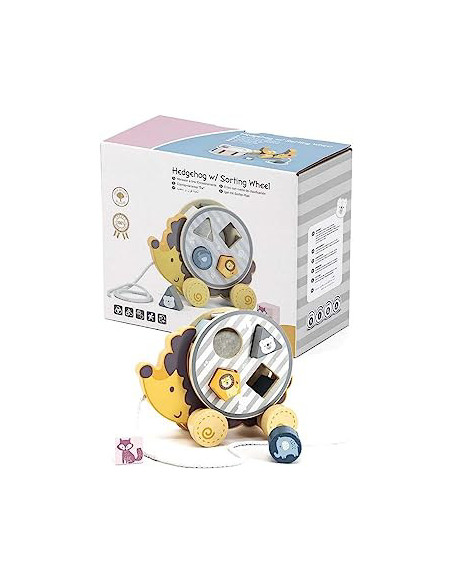 NC44025,Jucarie de tras roata sortator forme geometrice Arici PolarB NC44025,Jucarie de tras roata sortator forme geometrice Arici PolarB