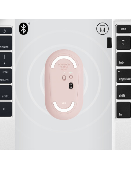 MOUSE LOGITECH, "M350" notebook, PC, wireless, optic, Bluetooth, Wireless, 1000 dpi, 3 1, mod dual de conectare, roz, "910-00571 MOUSE LOGITECH, "M350" notebook, PC, wireless, optic, Bluetooth, Wireless, 1000 dpi, 3 1, mod dual de conectare, roz, "910-00571
