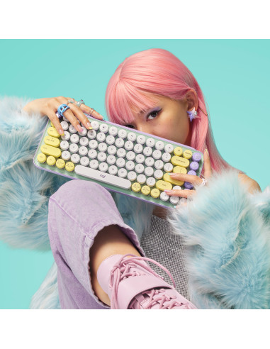 LOGITECH POP Keys Wireless Mechanical Keyboard With Emoji Keys - DAYDREAM_MINT - US INTL - BT - INTNL - BOLT, "920-010736" (incl