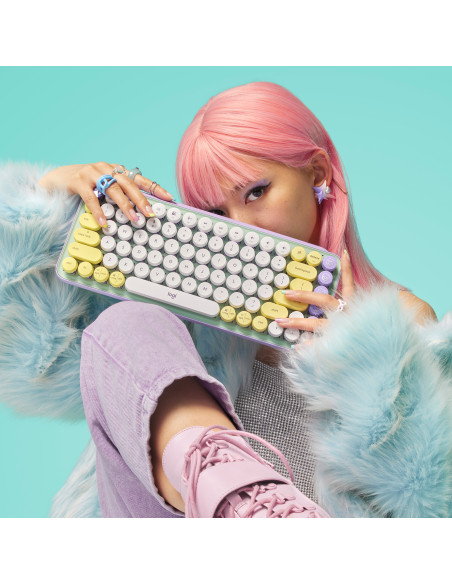 LOGITECH POP Keys Wireless Mechanical Keyboard With Emoji Keys - DAYDREAM_MINT - US INTL - BT - INTNL - BOLT, "920-010736" (incl