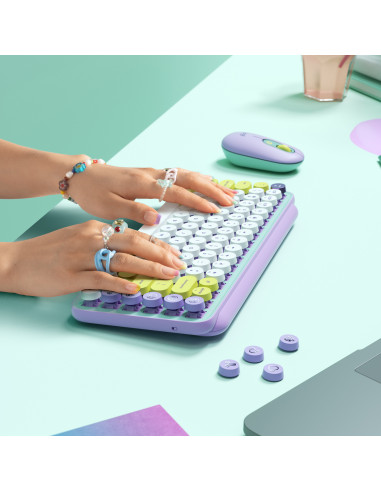 LOGITECH POP Keys Wireless Mechanical Keyboard With Emoji Keys - DAYDREAM_MINT - US INTL - BT - INTNL - BOLT, "920-010736" (incl
