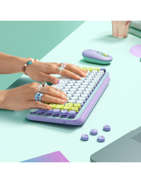 LOGITECH POP Keys Wireless Mechanical Keyboard With Emoji Keys - DAYDREAM_MINT - US INTL - BT - INTNL - BOLT, "920-010736" (incl