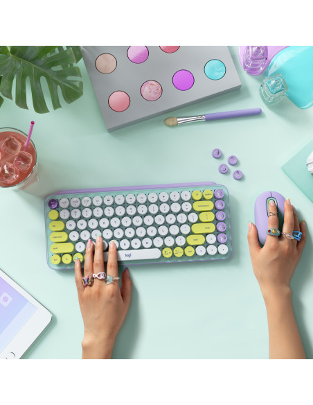 LOGITECH POP Keys Wireless Mechanical Keyboard With Emoji Keys - DAYDREAM_MINT - US INTL - BT - INTNL - BOLT, "920-010736" (incl