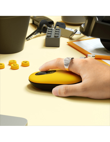 LOGITECH POP Mouse with emoji - BLAST_YELLOW - 2.4GHZ BT - EMEA - CLOSE BOX, "910-006546"