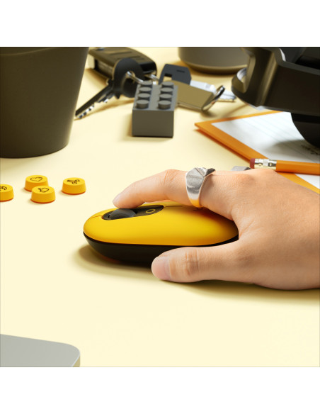 LOGITECH POP Mouse with emoji - BLAST_YELLOW - 2.4GHZ BT - EMEA - CLOSE BOX, "910-006546"