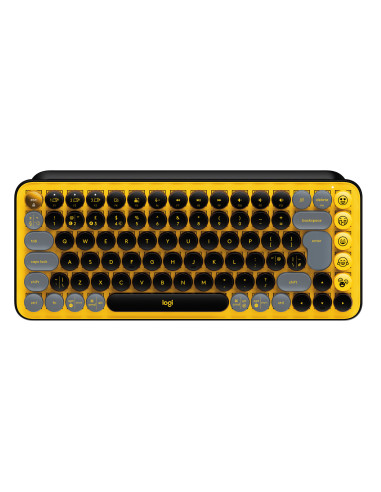 LOGITECH POP Keys Wireless Mechanical Keyboard With Emoji Keys - BLAST_YELLOW - US INTL - BT - INTNL - BOLT, "920-010735" (inclu