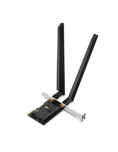 ARCHER TXE72E,ADAPTOR RETEA TP-LINK AXE5400, extern wireless 2.4 GHz | 5 GHz | 6 Ghz, PCI-E port, 5400 Mbps, WI-FI 6E si Bluetoo