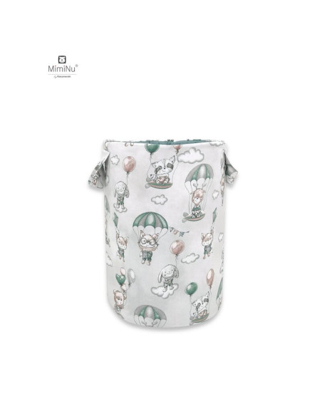 BN-6426972014342,MimiNu - Cos rotund pentru depozitare jucarii, Din bumbac certificat Oeko Tex Standard 100, Cu manere, 50x35 cm