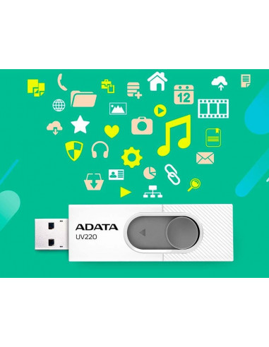 AUV220-16G-RWHGY,MEMORY DRIVE FLASH USB2 16GB/WH/GR AUV220-16G-RWHGY ADATA