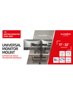 SUPSPC002,SUPORT de masa Superior, pt 2 monitoare plate, diagonala compatibila 17-32 inch, unghi reglabil sus-jos si stanga-drea 2