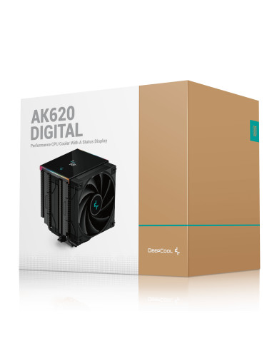 R-AK620-BKADMN-G,COOLERE DeepCool "AK620 Digital" skt. Universal racire aer, 1x vent. 120mm, 1850 rpm, negru, "R-AK620-BKADMN-G 