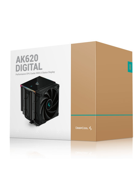 R-AK620-BKADMN-G,COOLERE DeepCool "AK620 Digital" skt. Universal racire aer, 1x vent. 120mm, 1850 rpm, negru, "R-AK620-BKADMN-G 