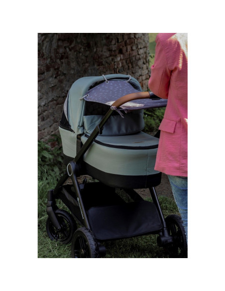 BN-406113,Petite&Mars - Parasolar textil pentru soare si vant, Universal, Protectie UV SPF40+, Potrivit pentru carucioare si sca