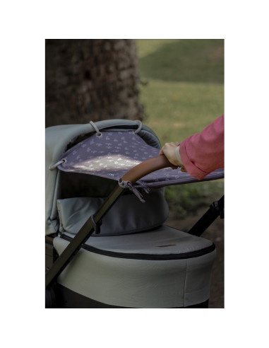 BN-406113,Petite&Mars - Parasolar textil pentru soare si vant, Universal, Protectie UV SPF40+, Potrivit pentru carucioare si sca
