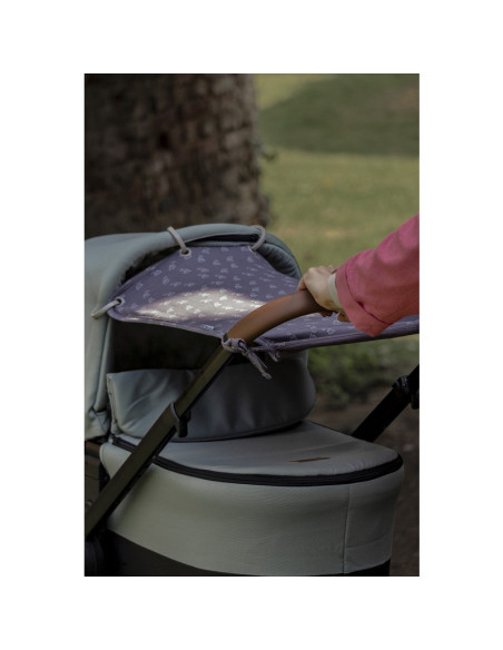 BN-406113,Petite&Mars - Parasolar textil pentru soare si vant, Universal, Protectie UV SPF40+, Potrivit pentru carucioare si sca