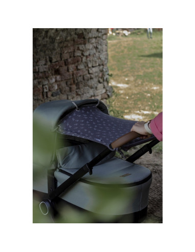 BN-406113,Petite&Mars - Parasolar textil pentru soare si vant, Universal, Protectie UV SPF40+, Potrivit pentru carucioare si sca