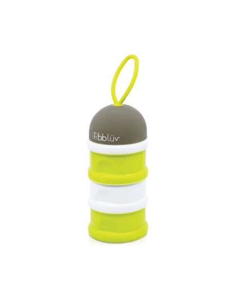 BN-BBL-B0115-L,Recipient pentru lapte praf sau gustari, Dose, Cu trei compartimente, BPA Free, Bbluv, Lime