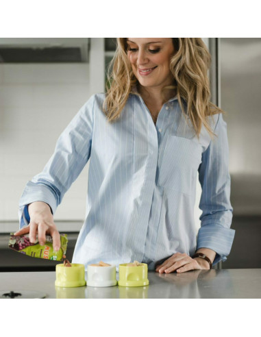 BN-BBL-B0115-L,Recipient pentru lapte praf sau gustari, Dose, Cu trei compartimente, BPA Free, Bbluv, Lime