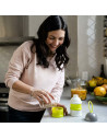 BN-BBL-B0115-L,Recipient pentru lapte praf sau gustari, Dose, Cu trei compartimente, BPA Free, Bbluv, Lime
