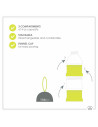 BN-BBL-B0115-L,Recipient pentru lapte praf sau gustari, Dose, Cu trei compartimente, BPA Free, Bbluv, Lime