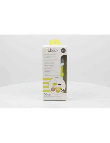 BN-BBL-B0115-L,Recipient pentru lapte praf sau gustari, Dose, Cu trei compartimente, BPA Free, Bbluv, Lime