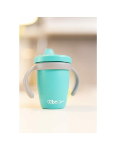 BN-BBL-B0174-A,Canuta 4 in 1 cu pai, manere si capac, Kup, Silicon, Fara BPA, 240 ml, Bbluv, Aqua