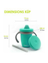 BN-BBL-B0174-A,Canuta 4 in 1 cu pai, manere si capac, Kup, Silicon, Fara BPA, 240 ml, Bbluv, Aqua