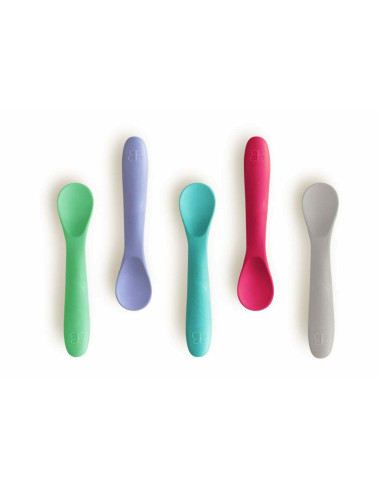 BN-BBL-B0190-P,Set 5 lingurite, Spoon, Silicon, Textura moale, Anti-bacteriene si non-alergice, Fara BPA, Bbluv, Pink