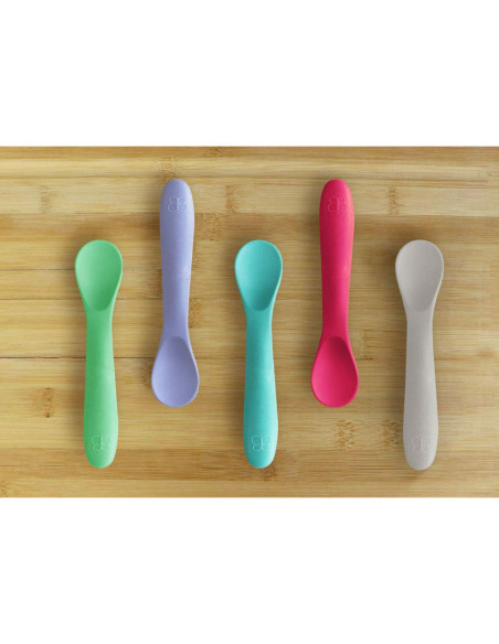 BN-BBL-B0190-P,Set 5 lingurite, Spoon, Silicon, Textura moale, Anti-bacteriene si non-alergice, Fara BPA, Bbluv, Pink